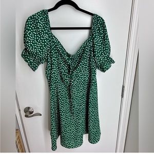 Green floral dress